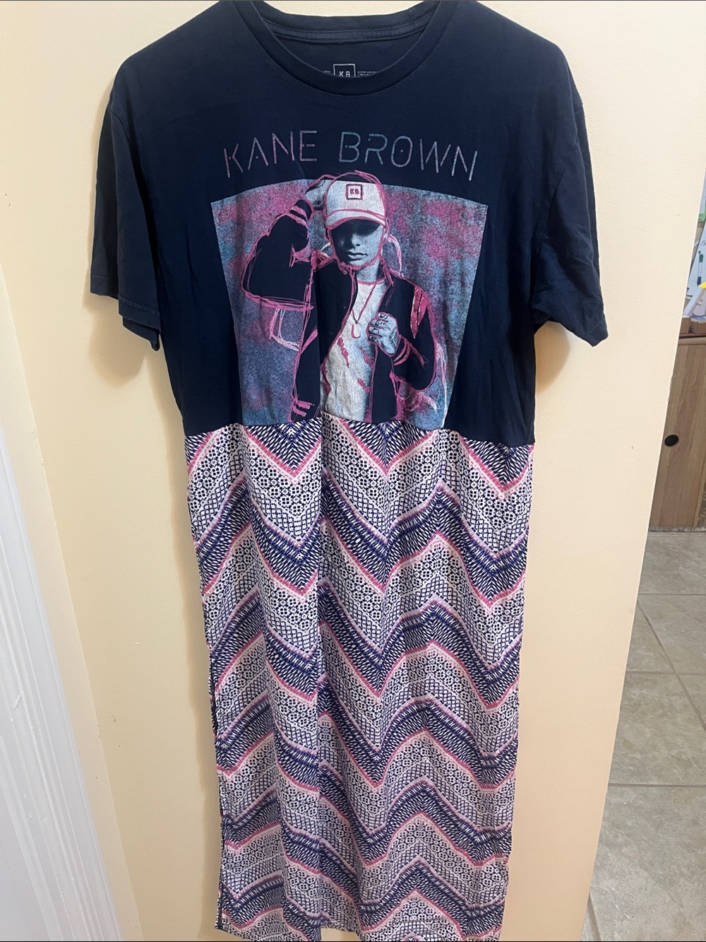 Navy and Pink Maxi Dress